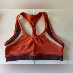 aerie sports bra Medium Racer Back Colorblock Orange Plum